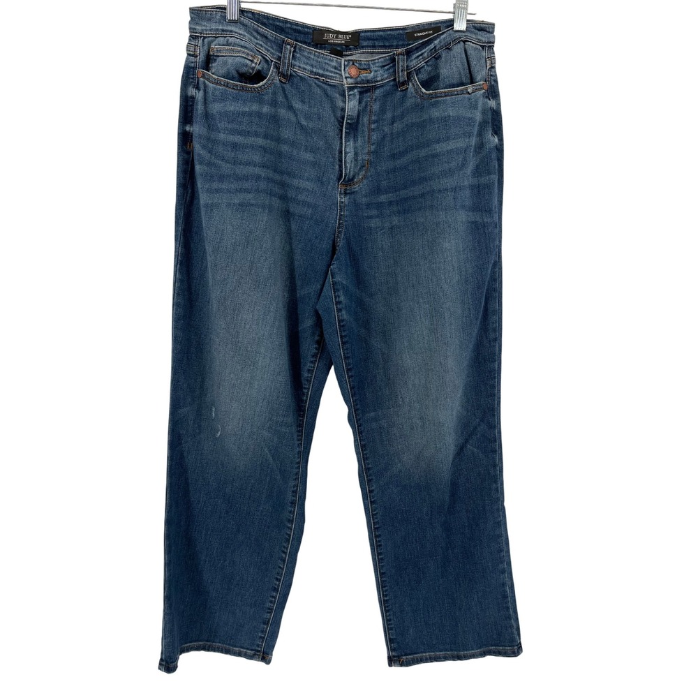 Judy Blue Los Angeles Straight Fit Medium Wash Denim Jeans Women Size 11 30